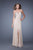 La Femme - 20784 Crystal Crusted Empire Gown in Neutral