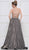 Colors Dress - 2078 Glitter Knit Modified Scoop Ballgown With Train In Gold and Multi-Color
