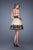 La Femme - 20790 Lace Sweetheart Pleated A-line Dress In Neutral and Black