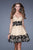 La Femme - 20790 Lace Sweetheart Pleated A-line Dress In Neutral and Black