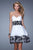 La Femme - 20790 Lace Sweetheart Pleated A-line Dress In White and Black