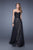 La Femme - 20798 Dazzling Strapless Sweetheart Lace Evening Gown In Black