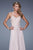 La Femme - 20798 Dazzling Strapless Sweetheart Lace Evening Gown In Neutral