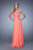 La Femme - 20798 Dazzling Strapless Sweetheart Lace Evening Gown In Orange