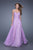La Femme - 20798 Dazzling Strapless Sweetheart Lace Evening Gown In Purple