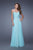 La Femme - 20798 Dazzling Strapless Sweetheart Lace Evening Gown In Blue and Green