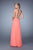 La Femme - 20822 Strapless Cutout Applique Gown in Orange