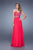 La Femme - 20822 Strapless Cutout Applique Gown in Pink
