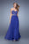 La Femme - 20822 Strapless Cutout Applique Gown in Purple and Blue