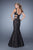 La Femme - 20824 Cut Out Lace Mermaid Gown In Black