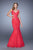 La Femme - 20824 Cut Out Lace Mermaid Gown In Red