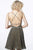 Jovani - 2083 Embellished Deep V-neck Pleated A-line Dress  In Gold