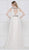 Colors Dress - 2083 Ruched Plunging Caped Evening Gown In White