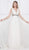 Colors Dress - 2083 Ruched Plunging Caped Evening Gown In White