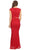 Eureka Fashion - 2085 Cap Sleeve Floral Lace Illusion Midriff Gown In Red