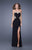 La Femme - 20855 Strapless Pearl Embellished Gown In Black and Gold