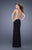 La Femme - 20855 Strapless Pearl Embellished Gown In Black and Gold