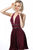 Jovani - 2086 Halter Neckline Pleated Glitter Knit Cocktail Dress in Red