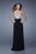 La Femme - 20861 Jeweled Applique A-line Gown in Black
