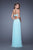La Femme - 20861 Jeweled Applique A-line Gown in Blue