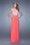 La Femme - 20861 Jeweled Applique A-line Gown in Orange
