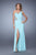 La Femme - 20865 Leaf Embroidered One Shoulder Strap Gown In Green
