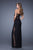 La Femme - 20869 Strapless Sheer Lace Evening Gown In Black