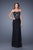 La Femme - 20869 Strapless Sheer Lace Evening Gown In Black