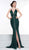 Colors Dress - 2086 Sequined Plunging V-neck Trumpet Dress In Green