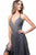 Jovani - 2087 Halter Plunging Neckline Pleated Glitter Short Dress in Purple
