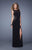 La Femme - 20879 Sheer Polka Dot Illusion Sheath Gown In Black