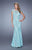 La Femme - 20892 Lace Embellished Sheer Evening Gown In Green