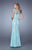 La Femme - 20892 Lace Embellished Sheer Evening Gown In Green