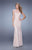 La Femme - 20892 Lace Embellished Sheer Evening Gown In Pink