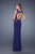 La Femme - 20894 Sleeveless Illusion Lace Gown in Purple