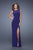 La Femme - 20894 Sleeveless Illusion Lace Gown in Purple