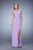 La Femme - 20894 Sleeveless Illusion Lace Gown in Purple