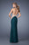 La Femme - 20896 Beaded Illusion Panel Gown in Green