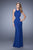 La Femme - 20896 Beaded Illusion Panel Gown in Blue
