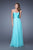 La Femme - 20901 Jewel Trimmed A-Line Gown In Blue and Green