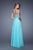 La Femme - 20901 Jewel Trimmed A-Line Gown In Blue and Green