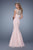 La Femme - Embellished Illusion Bateau Mermaid Evening Dress 20905 - 1 pc Blush In Size 14 Available