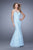 La Femme - 20905 Embellished Illusion Bateau Mermaid Gown In Blue