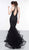 Colors Dress - 2090 Embellished Halter Tiered Mermaid Dress In Black