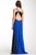 La Femme - 17164 Floral One Shoulder Ombre Long Gown In Purple and Black