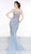 Colors Dress - 2091 Metallic Lattice Beaded Illusion Corset Gown In Blue