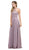Dancing Queen - 2092 Embroidered Halter A-Line Evening Gown in Brown