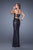 La Femme - 20943 Strapless Lace Sequin Evening Gown In Black