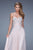 La Femme - 20953 Embroidered Strapless Weave Gown in Pink