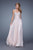 La Femme - 20953 Embroidered Strapless Weave Gown in Pink